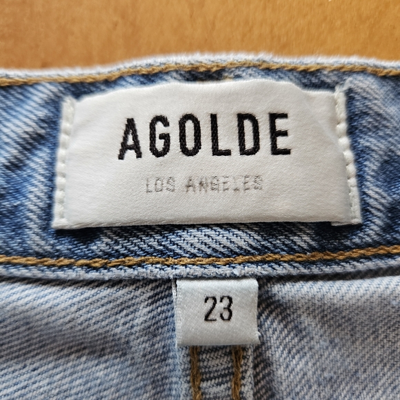 Agolde Size 23 Light Blue Straight Leg Jeans - Picture 10 of 15